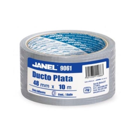 Cinta Adhesiva Janel Ducto 9061 Plata 48mmx10m Pza