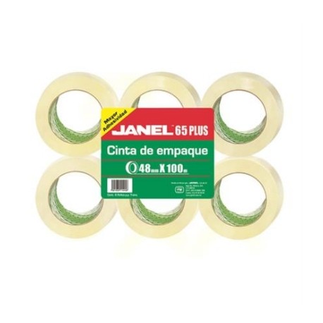 CINTA JANEL EMPAQUE TRANSP .048X100MTS PAQ C/6