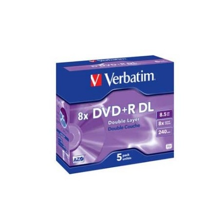 DVD+R VERBATIM DL 8.5GB 8X CAJA C/5 PZAS