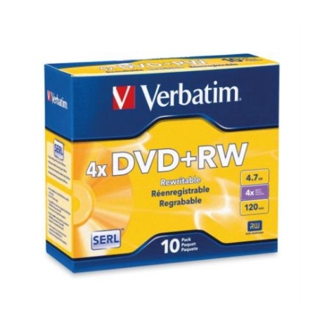 DVD+RW Verbatim 4X 4.7 GB 10PK Slim Case