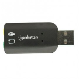 Adaptador Manhattan Sonido 5.1 Estéreo USB Alta Velocidad Color Negro