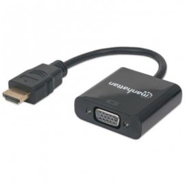 Convertidor Manhattan Video HDMI a SVGA Bolsa Color Negro