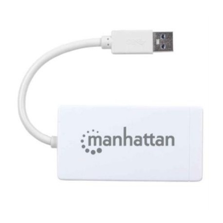 Hub Manhattan USB 3.0 con 3 Puertos/Adaptador Gigabit Ethernet