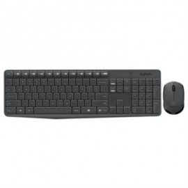 Kit Teclado y Mouse Logitech MK235 Inalámbrico USB Color Negro